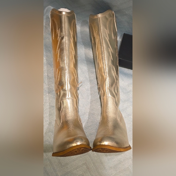 Upwind Dirty Laundry Gold Western Knee High Boots Size 7.5/38 NWOT - Picture 8 of 14